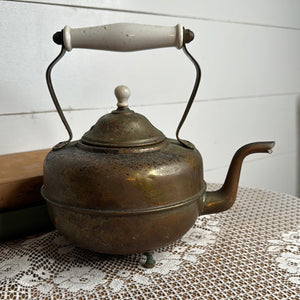 PERFECTLY PATINAD COPPER AND BRASS ANTIQUE TEAPOT