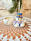 VINTAGE SNOWMAN BEAUTIFUL SUGAR BOWL