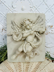 ORNATE CHERUB VINTAGE PLAQUE