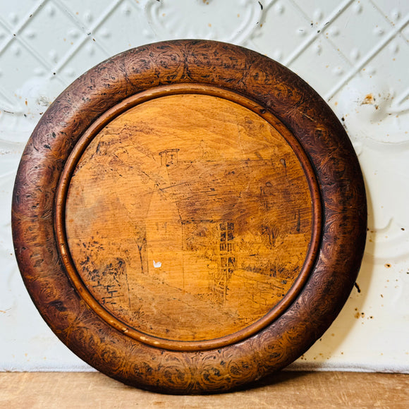 ROUND WOOD WALL ART VINTAGE