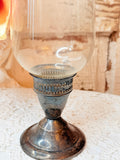VINTAGE ORNATE SILVER HURRICANE CANDLE HOLDER - 2 AVAILABLE