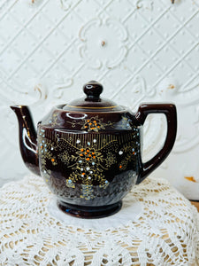 Hand painted autumnal vintage teapot