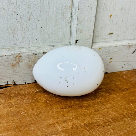 ANTIQUE XL 1890S RARE MILK GLASS EASTER EGG VICTORIAN HAND BLOWN OPAQUE - 3 AVAILABLE