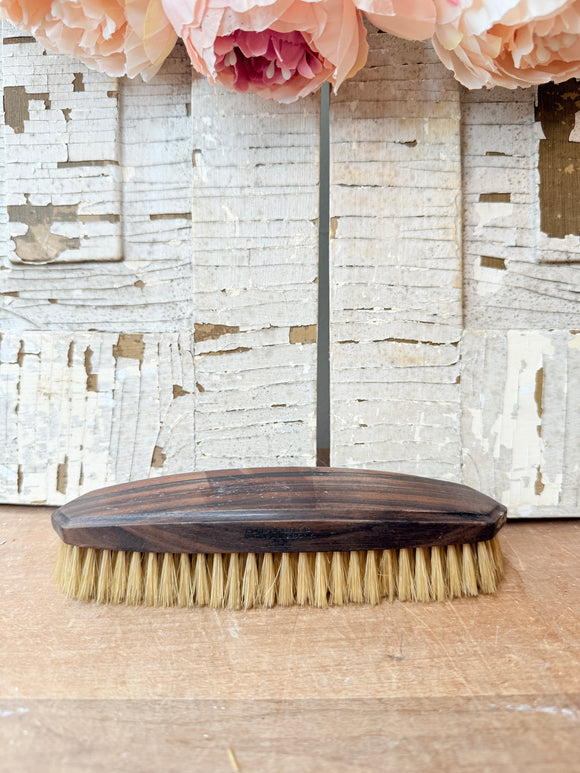 RARE FRENCH VINTAGE EBONY PURE BRISTLE VANITY BRUSH