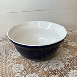 BLUE STONEWARE VINTAGE MIXING BOWL