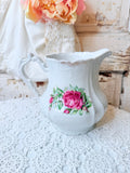 VINTAGE PORCELAIN FLORAL CREAMER PITCHER