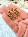 VINTAGE LEAF WREATH BROOCH PIN