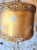 VINTAGE GOLD GILTED HANGING SWAG LAMP PLUG IN - 2 AVAILABLE