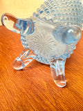 1920S BLUE OPALESCENT ENGLISH HOBNAIL FOOTED VASE