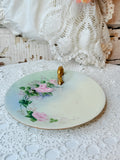 VINTAGE FRANCE FLORAL PLATE GOLD HANDLE