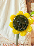 VINTAGE BLOWN GLASS SUNFLOWER MURANO LÄNGSTEN RARE