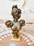 ANTIQUE ART NOUVEAU BRONZE LADY BUST STATUE