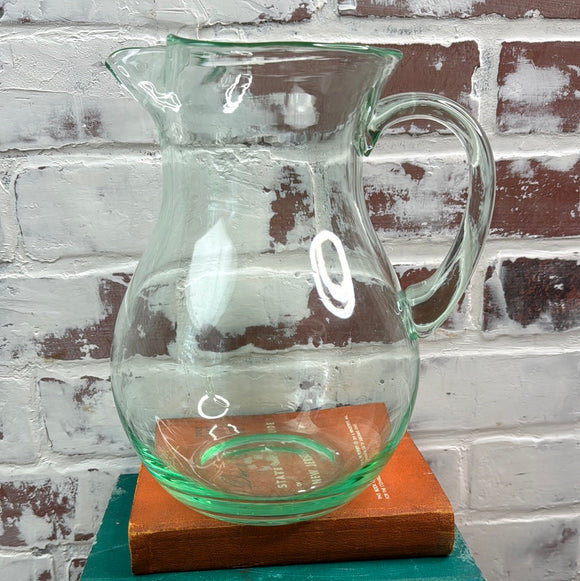 LARGE GREEN GLASS PITCHER