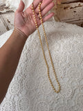 ANTIQUE LONG PEARL NECKLACE WITH DETAILED CLASP