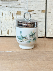 VINTAGE ORNATE BLUE BIRD EGG CODDLER CANISTER - 2 AVAILABLE