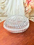 VINTAGE DETAILED EGG SHAPE KEEPSAKE JEWELRY DISH AND LID