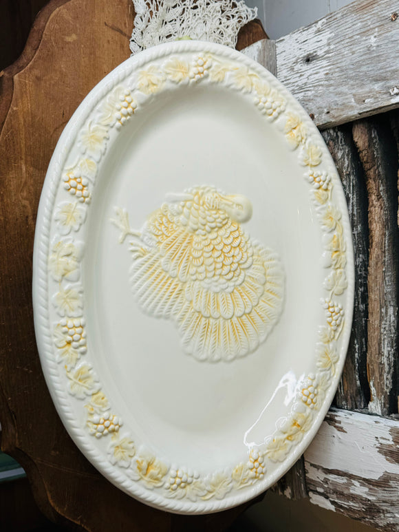 ORNATE VINTAGE XL THANKAGIVING TURKEY PLATTER