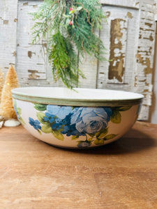 BLUE ROSE LARGE VINTAGE MIXING BOWL