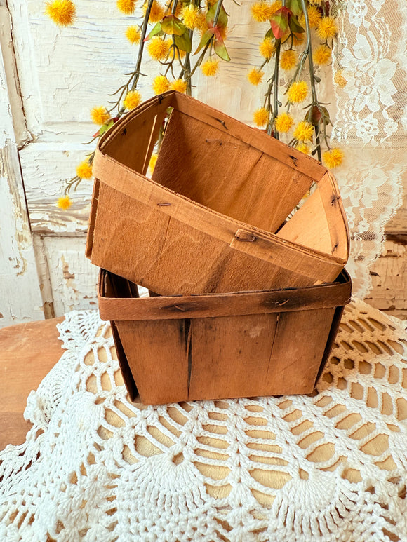 SET OF 2 AUTHENTIC BERRY BASKETS FARM