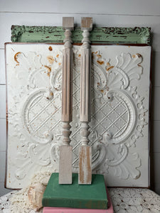 PAIR OF VINTAGE SHABBY CHIC WALL SPINDLES