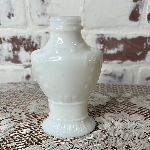 MILK GLASS DAMASK BOTTLE VINTAGE