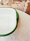 VINTAGE GREEN TRIM ENAMEL PAN