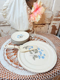 VINTAGE MID CENTURY 8 PIECE FLORAL CAKE SET