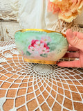 VINTAGE FLORAL BOWL WITH GOLD TRIM