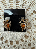VINTAGE TOPAZ CLIP ON EARRINGS
