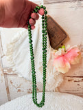 VINTAGE DOUBLE STRAND BRONZE TONE PEARL NECKLACE