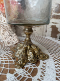 VINTAGE XL PEDESTAL HURRICANE CANDLE HOLDER