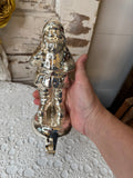VINTAGE MERCURY GLASS SANTA STOCKING HOOK