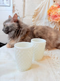 SET OF 2 VINTAGE MILK GLASS HOBNAIL JUICE CUPS - 3 AVAILABLE