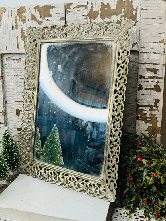 HOLLYWOOD REGENCY DETAILED VINTAGE 1950S VANITY MIRROR TRAY