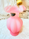 VINTAGE PINK FENTON RUFFLE VASE