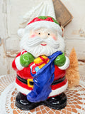 VINTAGE HAND PAINTED SANTA CLAUS CHRISTMAS COOKIE JAR