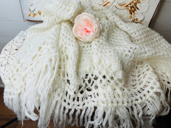 HANDMADE VINTAGE SHAWL SOFT TASSEL