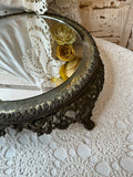 ANTIQUE VICTORIAN FOOTED MIRROR