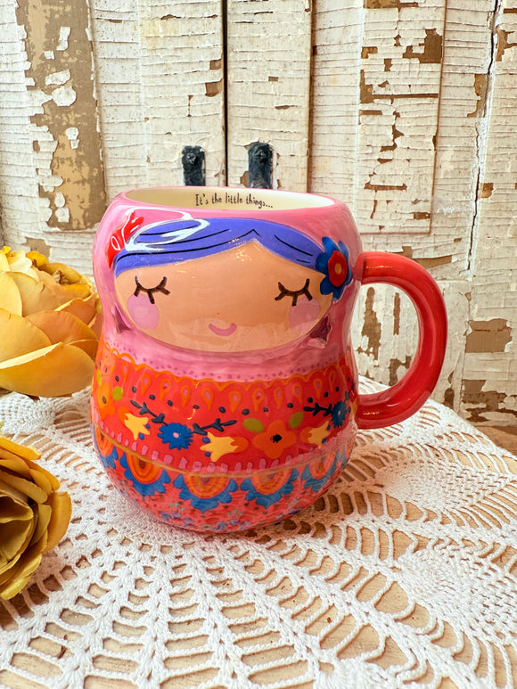 VINTAGE NESTING DOLL HAND PAINTED MUG