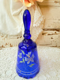 VINTAGE COBALT BLUE GLASS BELL SIGNED BY DON FENTON