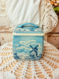 AMAZING VINTAGE DELFT DETAILED METAL BOX HAND PAINTED