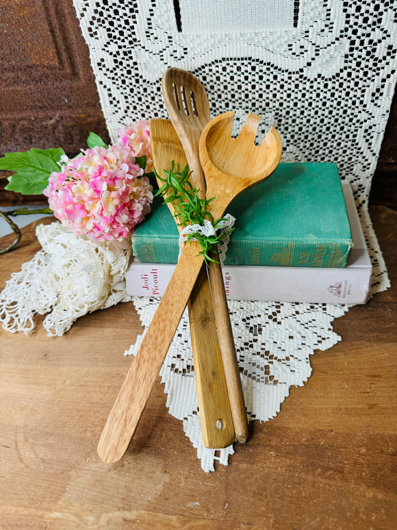 SET OF VINTAGE WOODEN KITCHEN UTENSILS #5