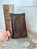 ANTIQUE RARE WOOD PHONEBOOK NOTE PAD HOLDER