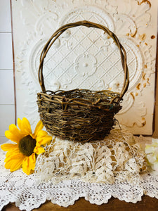 VINTAGE WICKER BERRY BASKET