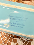VINTAGE WESTINGHOUSE HALL CHINA BLUE AND YELLOW FRIDGIE WITH LID