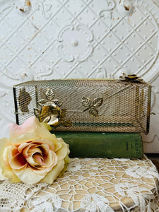 HOLLYWOOD REGENCY VINTAGE GOLDEN TISSUE BOX COVER