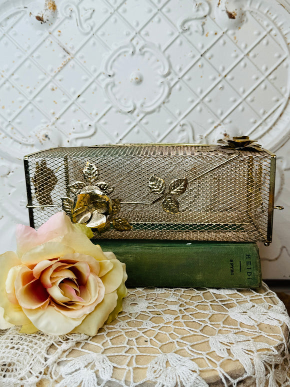 HOLLYWOOD REGENCY VINTAGE GOLDEN TISSUE BOX COVER