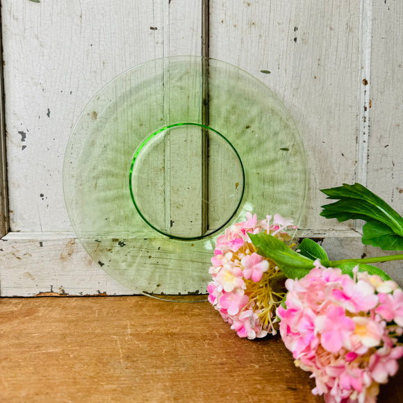 RARE VINTAGE VASELINE GLASS  PLATE
