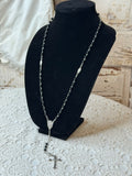 VINTAGE ROSARY - BLACK BEADS - 4 AVAILABLE