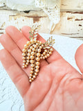 VINTAGE PEARL AND LEAF BROOCH PIN
